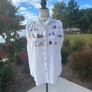 🌵 Vintage Southwestern Embroidered Sleeveless Shirt